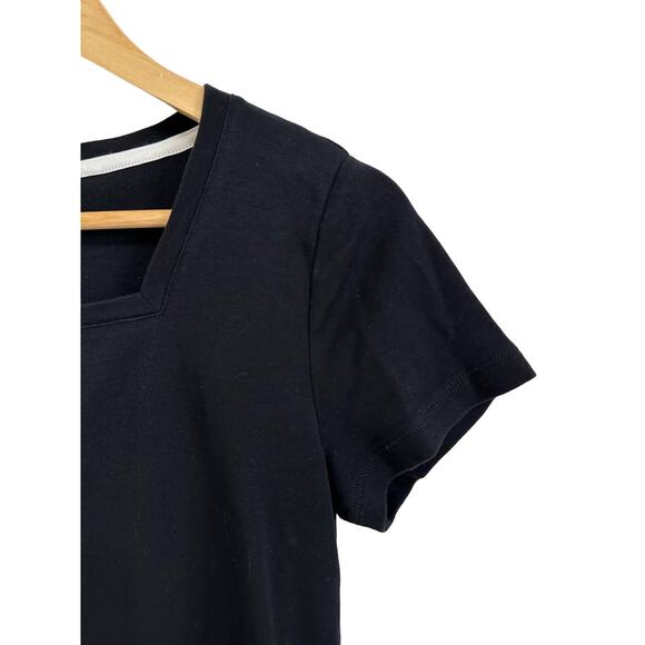 Isaac Mizrahi Live Essentials Women's Square-Neck Top black XXS - Picture 2 of 4